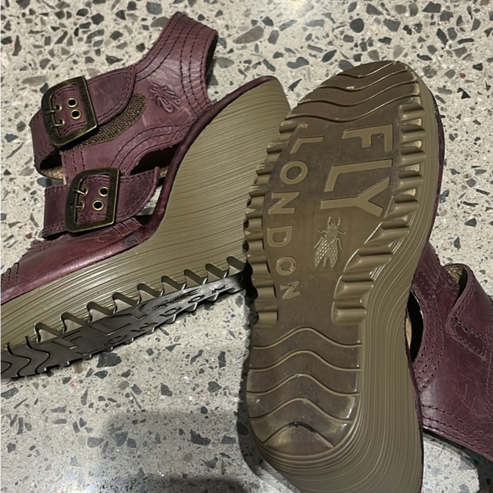 Fly London Deep purple Buckle Sandals - Picture 4 of 5